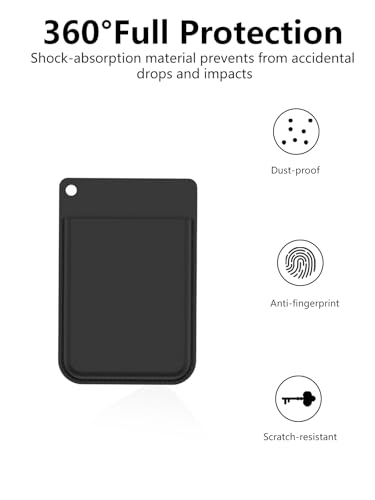 Silikon-Schutzhülle für PLAUD Note AI Voice Recorder mit präzisen Löchern Fester Sitz mit Saugnapf im Lieferumfang Kratzfest, stoßfest, abwaschbar und angenehm zu berühren,Schwarz