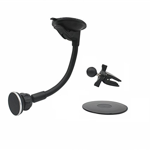 Magnetic Phone Holder for Car, Universal Car Phone Mount, Windshield Dashboard Air Vent Car Cradle with Flexible Arm for iPhone X/8/8P/7/7P6S/6P/5S/SE, Galaxy S9/S8/S9 Plus/S8 Plus, Google, LG, Huawei