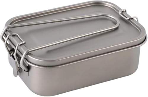 Juxkov 弁当箱 純チタン製 大容量 ランチボックス 密閉 携帯便利 軽量 防漏 食器 アウトドア キャンプ 登山 学生用