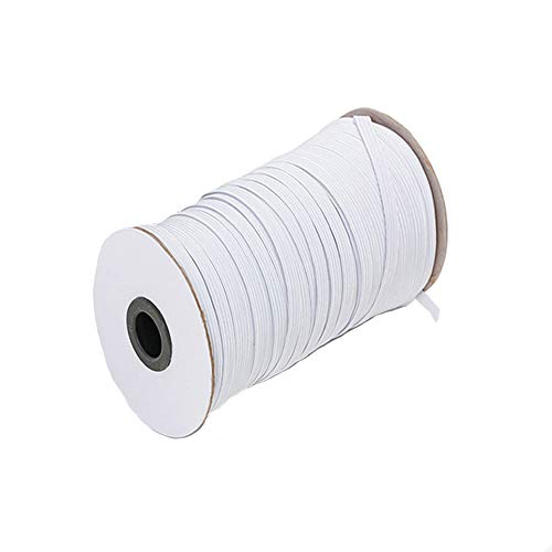 White 100-Yards Length 1/8 Inch Width Elastic Cord/Elastic Band/Elastic Rope/Stretch Knit Elastic Spool for Crafts DIY,Masks and Cuff
