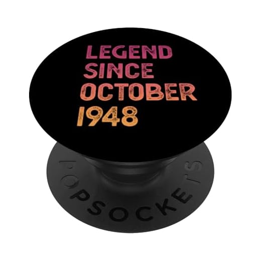 Leyenda de 76 cumpleaños para hombres y mujeres desde octubre de 1948 PopSockets PopGrip Intercambiable