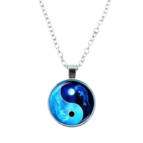 Collier Yin en verre pour femme contre le stress, bijou d'ancrage en argent hypoallergénique