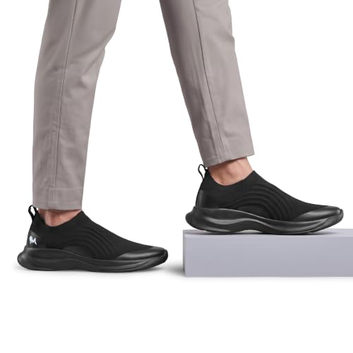 Image of Neeman's Curve Knit Slip On Shoes for Men | Casual Slip On Shoes | Lightweight Walking Shoes | Breathable Knit Upper | Comfortable Cushioned Shoes | Stretch Fit | EVA Sole with Grip