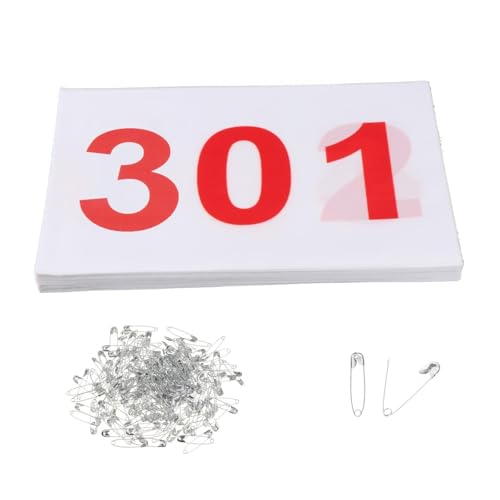 JISADER 100x pettorali da Corsa Numeri per Atleti 100 Numeri pettorali Sportivi affidabili riutilizzabili Numeri per concorrenti per Corsa Ciclismo, 301-400