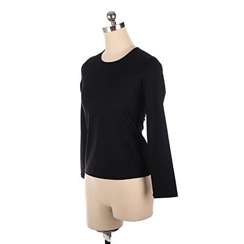 Tops de treinamento de patinação artística, simples, cor sólida, confortável, mangas compridas, adul