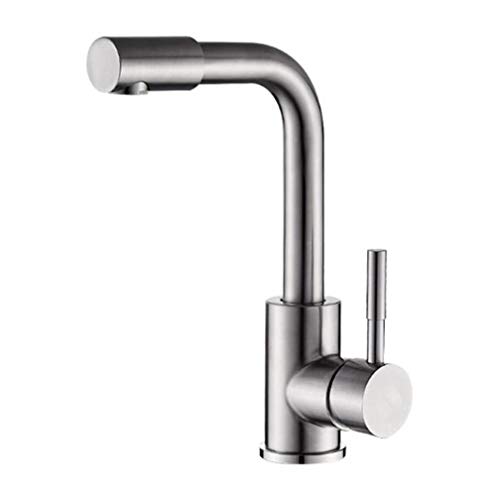 Grifo de cocina níquel cepillado de acero 304 con caño giratorio de alta resistencia 5