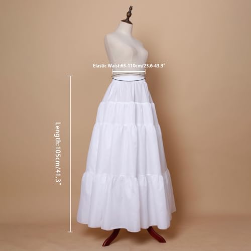 YULUOSHA Women's Crinoline Petticoat Hoopless Skirt A-Line Underskirt Full Gown Half Slips for Dresses Lingerie Long Skirt3