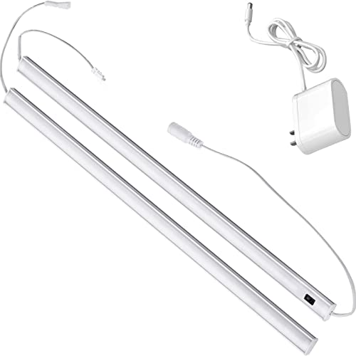 LED キッチンライト バーライト 連結可能 40cm 12V タッチレス 無段調光 超明るい 薄型 スリム マグネット ACアダプター付き 棚下ライト/台所/洗面所/卓上/寝室(昼光色/6000K, 40cm/2本セット)