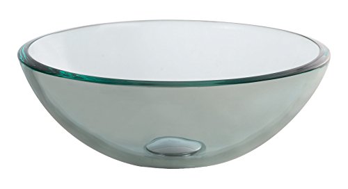 Kraus GV-101-14-SN Tempered glass/Solid brass Above counter Round Bathroom Sink, 14 x 14 x 5.5 inches, Bronze