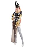 miccostumes Women's Cosplay Costume Bodysuit and Vest with Thigh Socks and Mask (black, S)