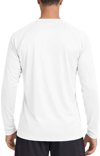Boladeci Rash Guard Men Long Sleeve T-Shirt White Summer Shirts for Men SPF 50+ Sun UV Protection Clothing Full Sleeve Fishing Swim Golf Tees Shirts - 5