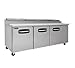 Master-Bilt MBPT93-007 Fusion Three Section Refrigerated Pizza Prep Table with (12) 1/3 Pan Capacity, (1) Solid Door & (4) Refrigerated Drawers in Center & Left