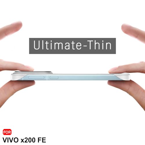 Image of TheGiftKart Hybrid Ultimate Slim Back Case Cover for Vivo X200 FE 5G | Lightweight Profile | Hard Back Case Cover for Vivo X200 FE 5G (PC & TPU, Metal Camera Ring, Leather Texture Finish, Grey)