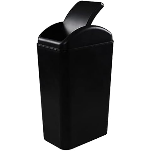 Sandmovie 3.5 Gallon Slim Garbage Bin with Swing-top, Plastic Swing Lid Trash Can, 1 Pack Cover