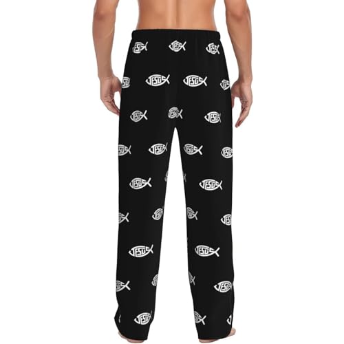 UnisJesus Christian Fish Men's pajama pants Large3