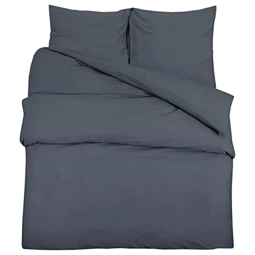 Parure de lit anthracite microfibre légère pour stopper la chaleur nocturne - 3
