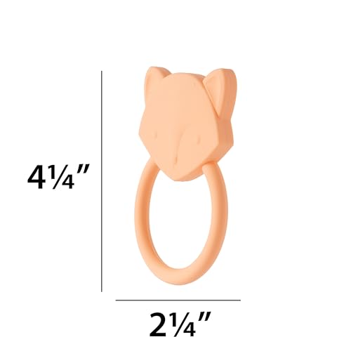 Image of C.R. Gibson 100% Food Grade Silicone Fox Baby Teether for Infants, 2.75 inch x 4.25 inch, Multicolor