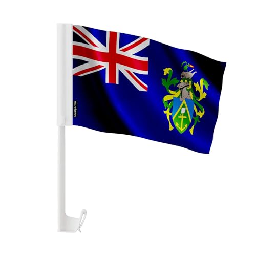 Drapeau Voiture îles Pitcairn 30x45cm en maille polyester durable pour pavoisement