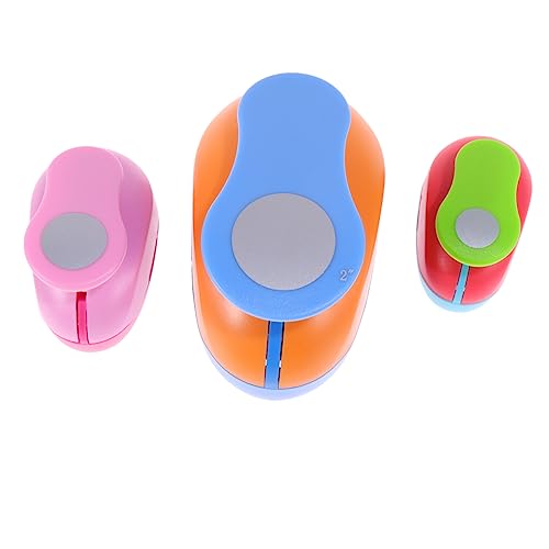 NUOBESTY 3 Pcs Round Paper Punch Craft Hole Puncher Punch Set for Scrapbooking DIY Paper Cutting Random Color