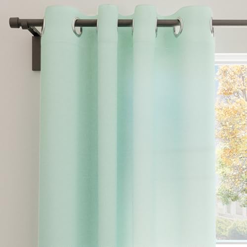 Encasa XO Door Curtain Plain Colour - Mint Green - 1 Panel Of (7 Ft Long), Light Weight Pure Cotton Canvas, Light-Filtering Non-Blackout, For Living Room, Bedroom (Set Of 1), Opaque