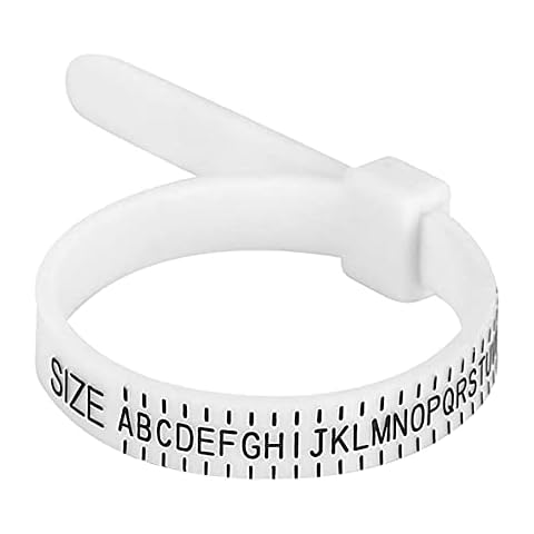 SQAQS Ring Sizer Measure, UK Sizes A-Z Ring Finger Sizer Measure Ment Tool PU Ring Size Measurer Reusable Finger Size Measuring Set Ring Gauge for All Type of Rings Cover