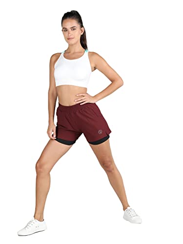 Image of CHKOKKO Gym Shorts for Women Workout Sports Running Quick Dry Fit Double Layer Inner Compression with Pockets Breathable Lightweight Wear