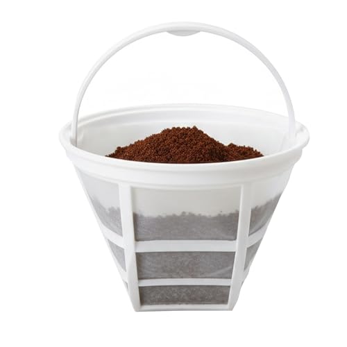 Filtro de café reutilizable – Cesta de filtro de café, filtro de malla de café | colador lavable | Cesta de filtro de malla de café de 6 a 8 tazas con asa para preparar café, hogar, cocina, té