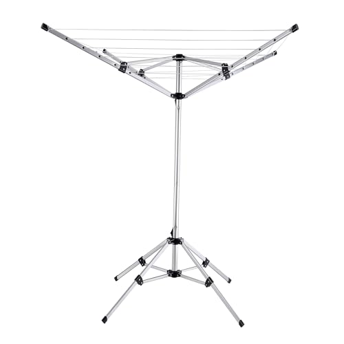 Albert Austin Rotary Airer 4 Arm 16M Whirly Washing Line Outdoor Clothes Dryer with Retractable Height Easy to Install Free Standing with 4 Secure Legs