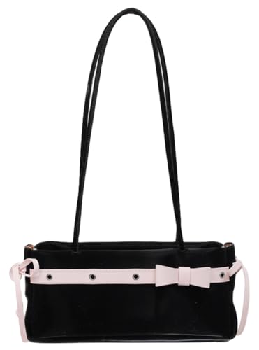 Y2k Hobo Bags for Women Ballet Style Shoulder Bag Underarm Purse Bow Purse Tote Handbag with Zipper Top Handle Clutch Purses