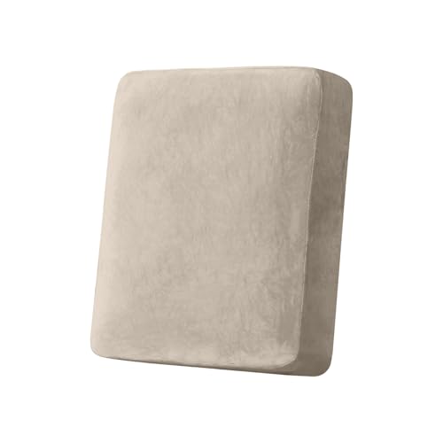 Image of Stretch Silver Fox Velvet Couch Cushion Cover - Soft and Comfortable Fuzzy Slipcover for Chair, Sofa, or Seat Cushion(1 PC for Seat Cushion or Backrest,Taupe)