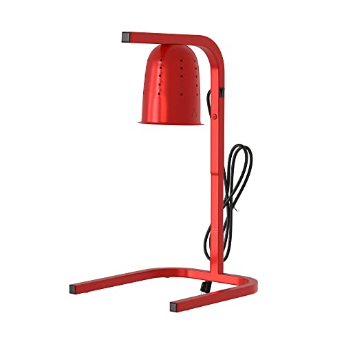 Red Free Standing Heat Lamp with 1 Bulb - 120V, 250W, W61RD, Commercial Food Buffet Warmer, Restaurant, Food Service