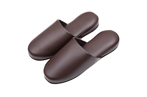 TOKYO SLIPPER 【水拭きOK・抗菌】ビニールスリッパ 5足セット 室内用 防水 お手入れ簡単 清潔 来客用 業務用 男女兼用 前閉じ (L, ダークブラウン, large)の商品画像（Amazon）