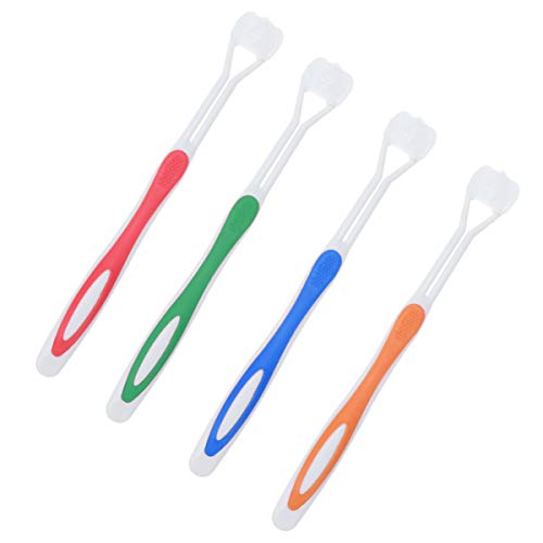 EXCEART 4 Pcs 3 Lados Escovas de Dentes Macios Escovas de Dentes Manuais para Adultos CrianÃ§as Geng