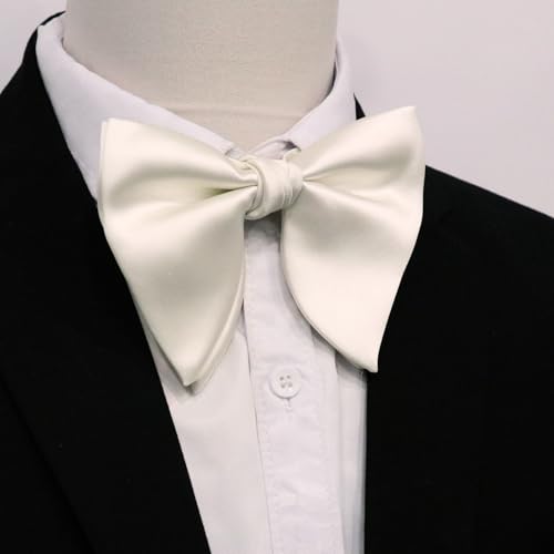 Image of Mens Bow Tie Pre Tied Oversized Bow Ties for Men Satin Bowties for Tuxedo Wedding Party Banquet
