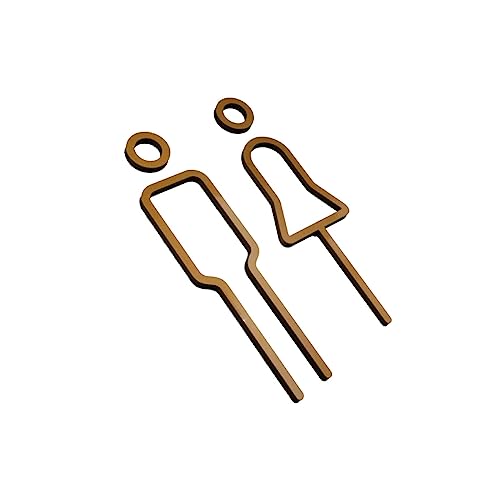 KQFCAZRE 男性と女性用トイレサイン WCステッカー 洗面所 バスルーム 装飾 インジケータープレート アクリル 3D トイレドアサイン 装飾用 店舗 ホテル ショップ レストラン, ゴールド