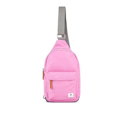Image of ORI LONDON Crossbody Bag - Large Nylon Travel Sling Bag for Women & Men with Chunky Zippers - The Willesden (Orchid)