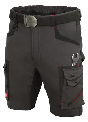 ART.MAS Professional 4DYNAMIC Arbeitsshorts Herren Stretch Kurze Arbeitshose 4-Wege-Stretch 260 g/m Handwerker Shorts Slim Fit mit Werkzeugtaschen anthrazit-schwarz