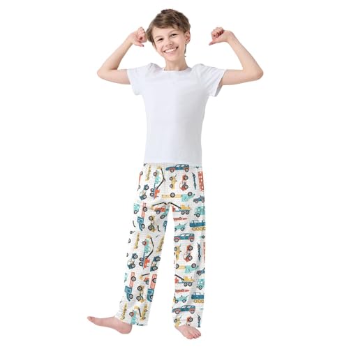 ZZXXB Transportation Car Boys Long Pants Soft Trousers Elastic Waist Kids Lounge Bottoms with Pockets S-XL2