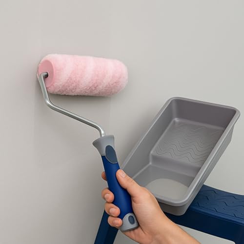 Mäster Rollerset für Decken und grobe Oberflächen – Serie Superior – Komplett-Set mit 180 mm Ulltex-Rolle, Bügel und Farbwanne – Streichen von Decken und groben Untergründen im Innenbereich