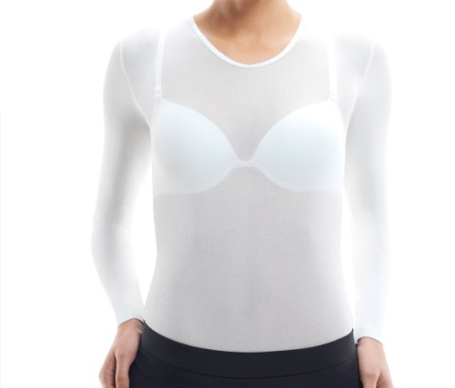 Lupo Women's Second Skin Long Sleeve Sheer Top, X-Large Antarctic White