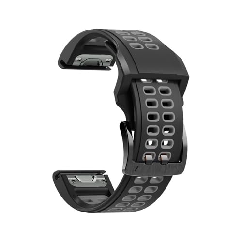 guoren Correa de Reloj de Silicona de 22MM y 26MM fit for Garmin Fenix ​​7X 7 6X 6 Pro Fenix ​​5X 5 Plus Forerunner 945(Black Gray,22mm)