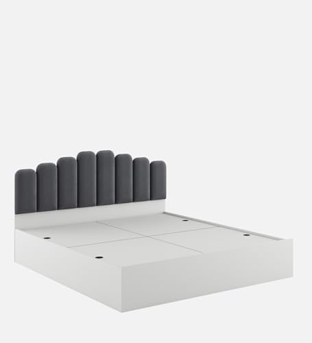 Image of Castle King Size Box Bed, Engineered Wood, Grey Finish | Elegant & Durable | Knock-Down Delivery | 3-Years Warranty