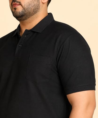 Image of INKKR Plus Size Solid Men's Polo Neck T-Shirt