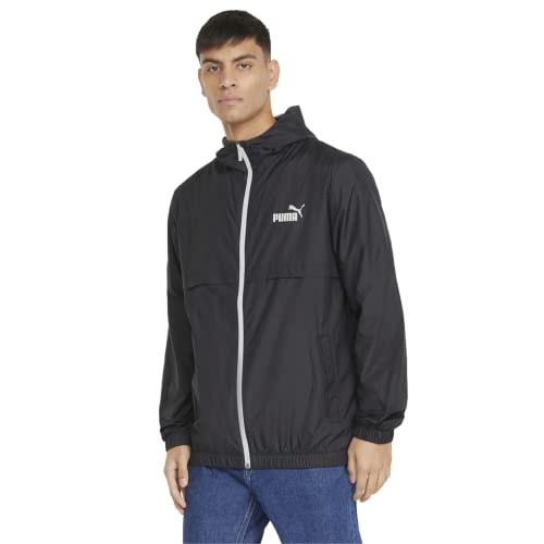 Puma Men's Standard Essentials Solid Windbreaker, Black, Large #TOP25