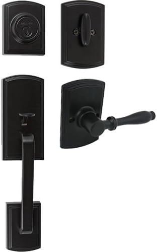 Delaney Designer Series Black Visconti Handleset with Sorado Interior Lever