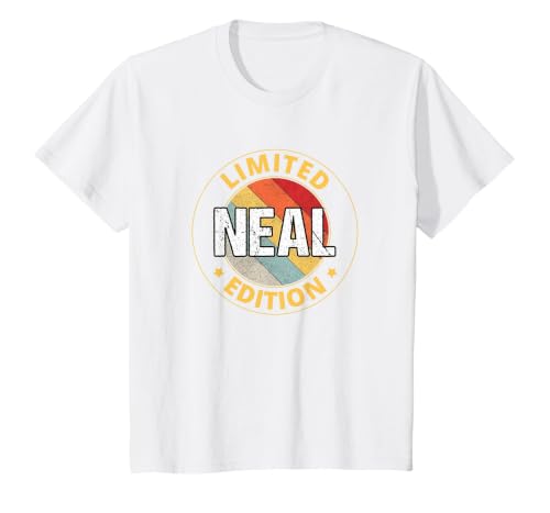 Neal Name T-Shirt, Youth, White, Large
