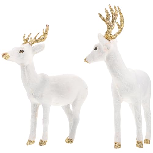 Operitacx Weihnachts-Rentier-Figuren, 2 Stück stehende Hirsch-Figuren...