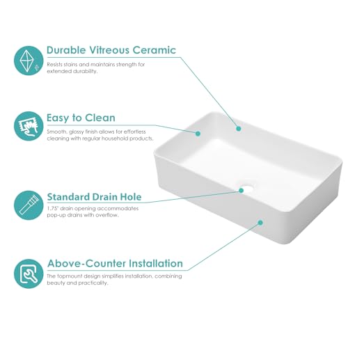 image for Kichae Rectangular Vessel Sink - 21