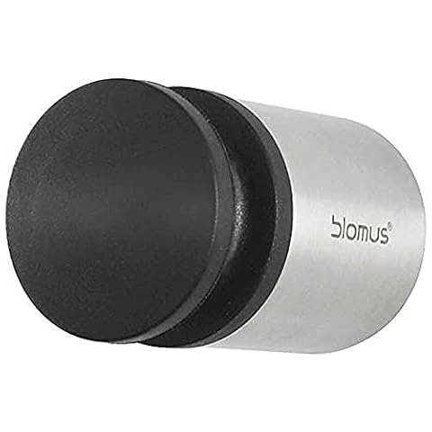 blomus Odbojnik do drzwi ze stali nierdzewnej/plastiku, mocowany na ścianie, 4 cm, srebrny/czarny