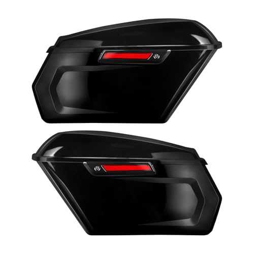 Alforjas rígidas para motocicleta, estilo 'chopped', color negro, compatibles con Harley Touring (Road King, Road Glide, Street Glide, Electra Glide) 2014-2023 (excepto CVO) miniatura 1